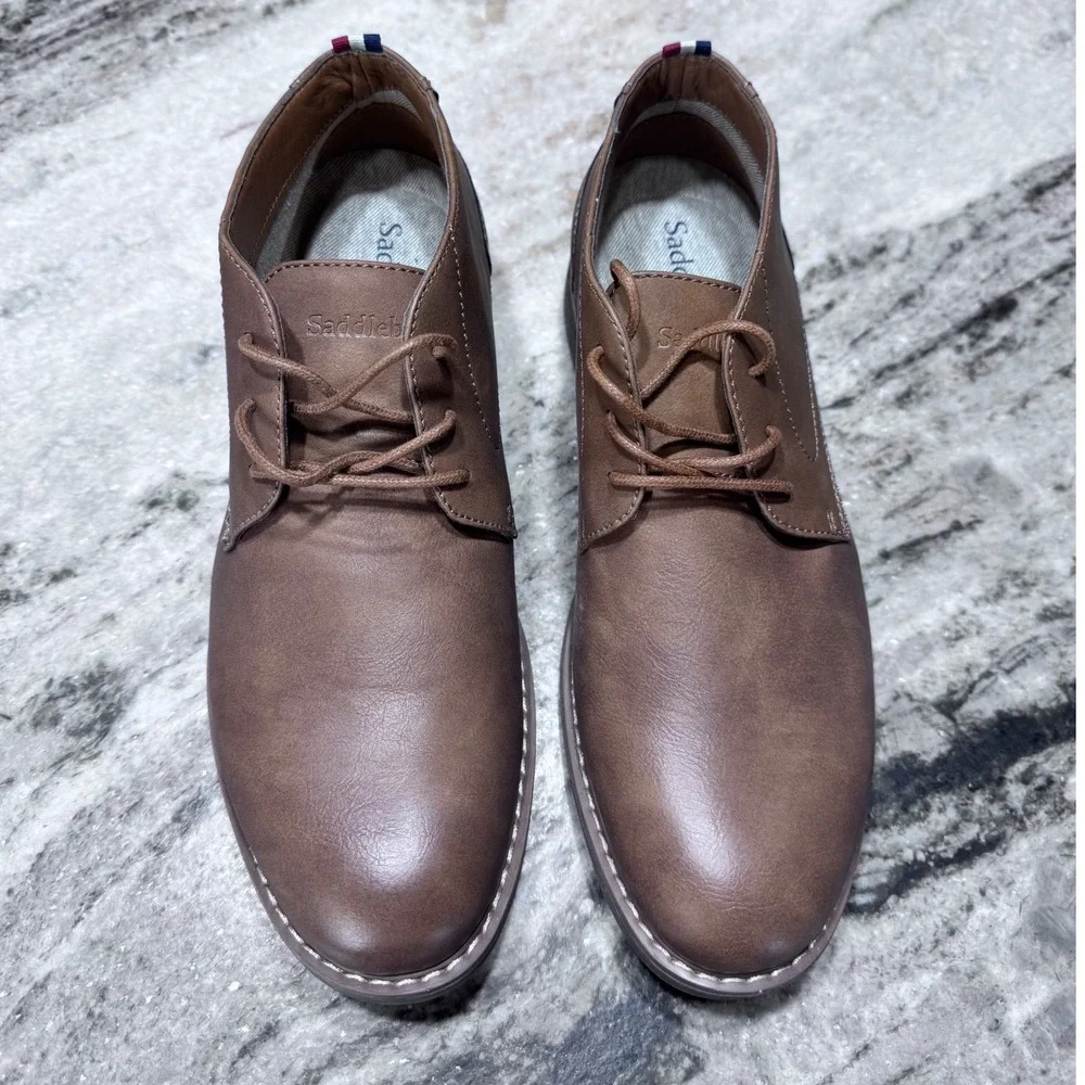 Saddlebred Chukka Boots Faux Leather Brown Mens 8.5 Business Casual Classic